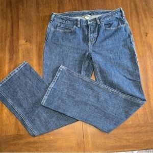 Duluth Trading Co Jeans Womens 12x33 Blue Mid Rise Bootcut Stretch Denim